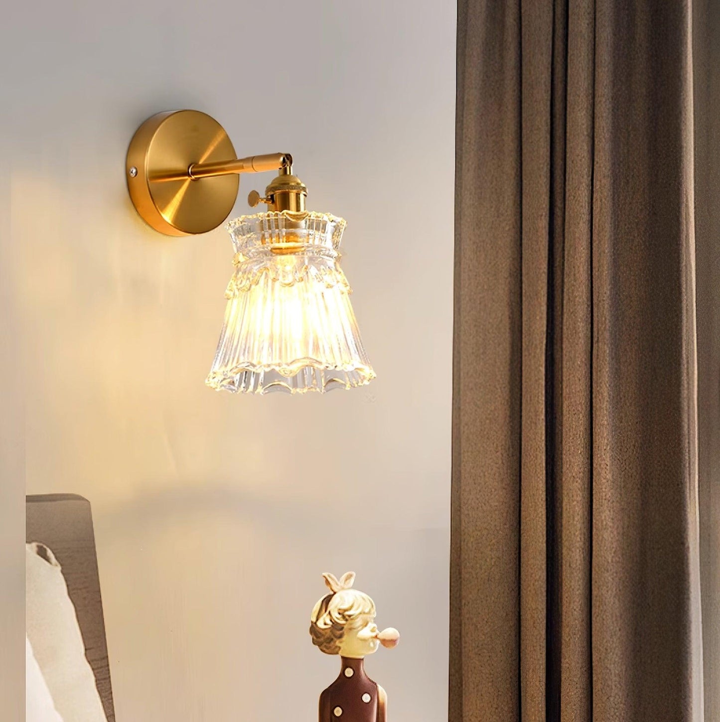 Chaika Wall Lamp - Modern Brass Indoor LED Light, Set of 2