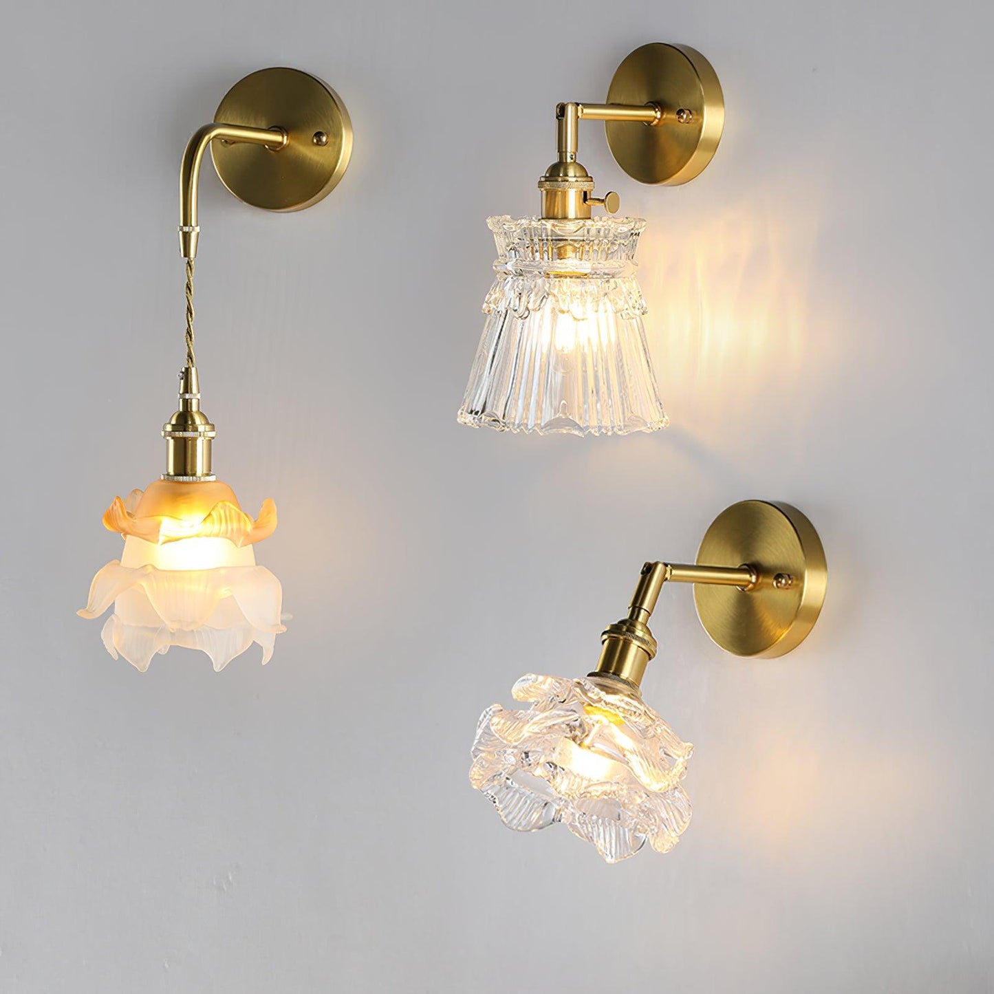 Chaika Wall Lamp - Modern Brass Indoor LED Light, Set of 2