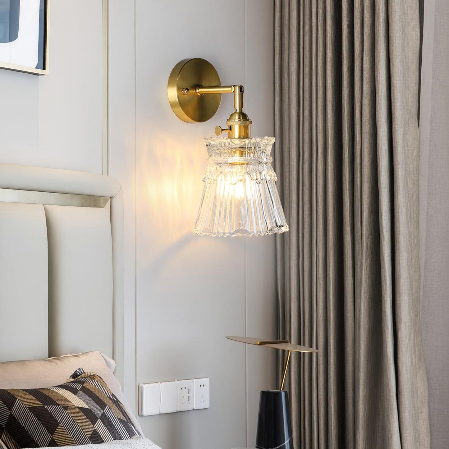 Chaika Wall Lamp - Modern Brass Indoor LED Light, Set of 2