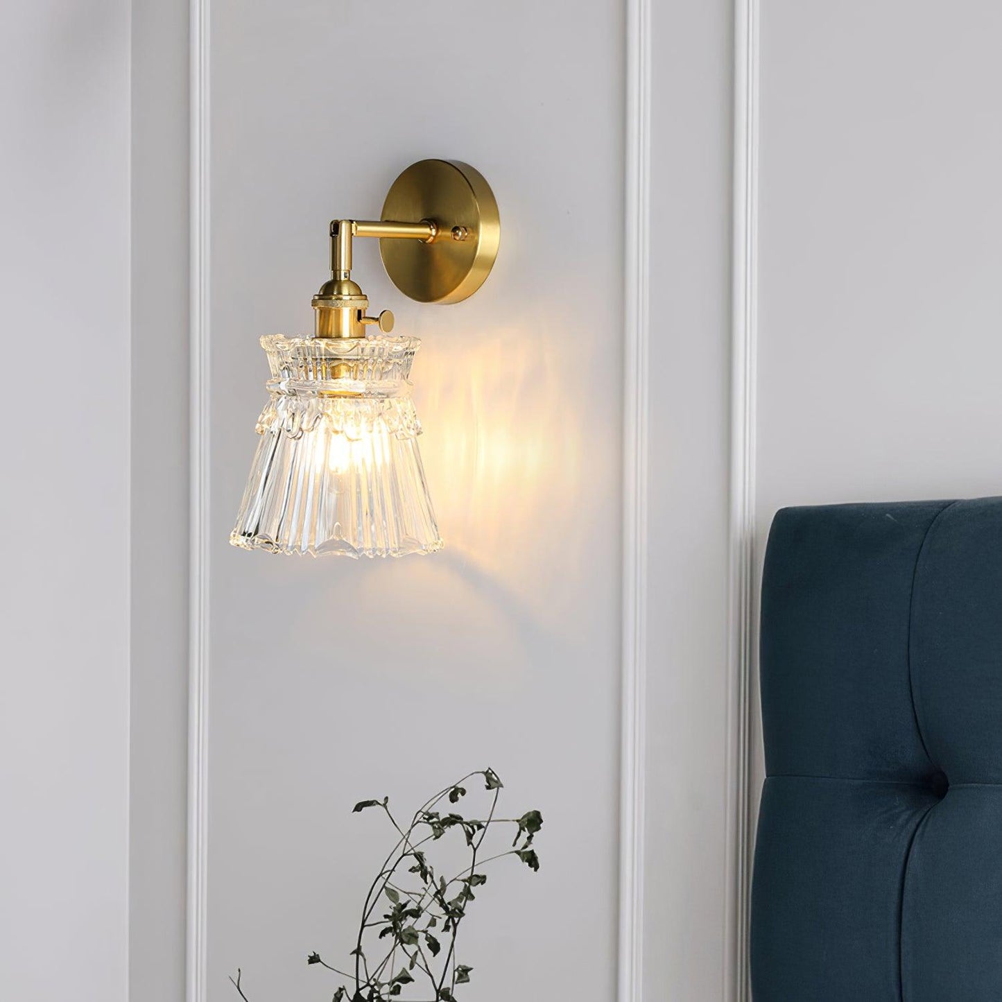 Chaika Wall Lamp - Modern Brass Indoor LED Light, Set of 2