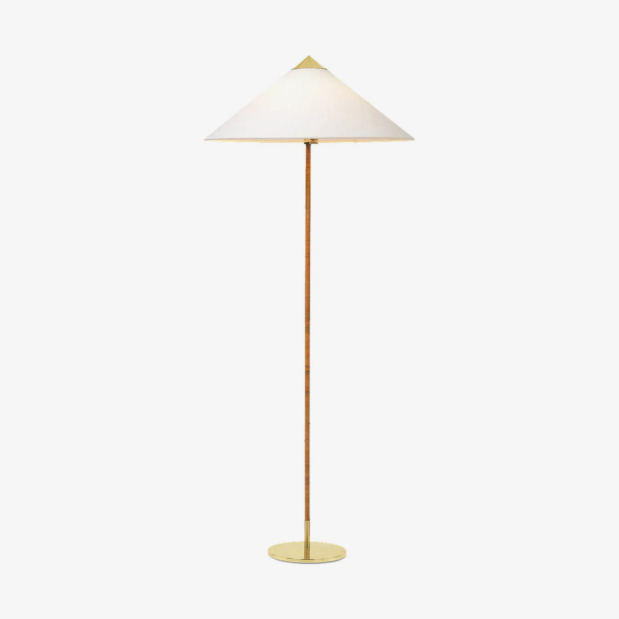 Tynell Floor Lamp with Rattan Shade and LED Bulb