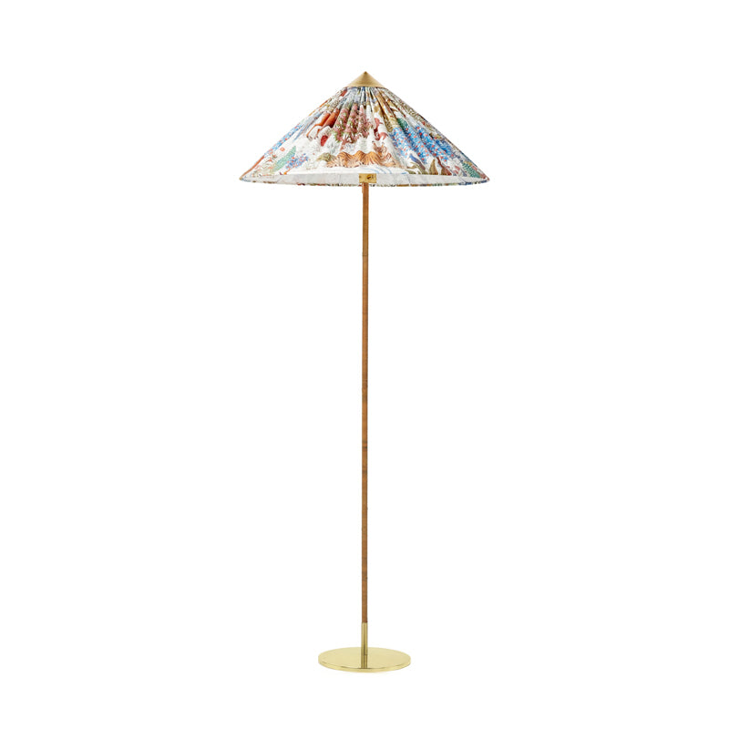 Tynell Floor Lamp with Rattan Shade and LED Bulb