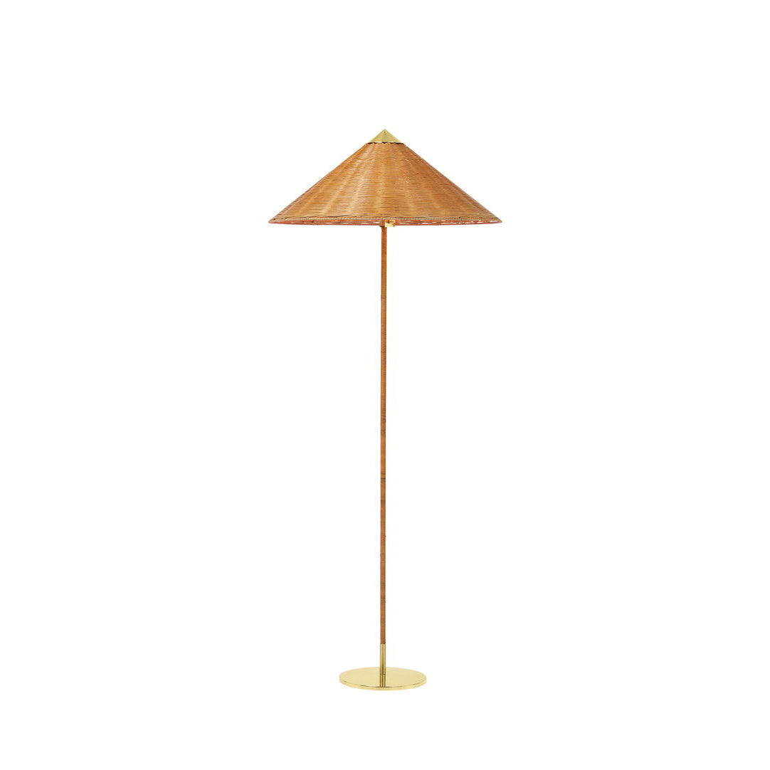 Tynell Floor Lamp with Rattan Shade and LED Bulb