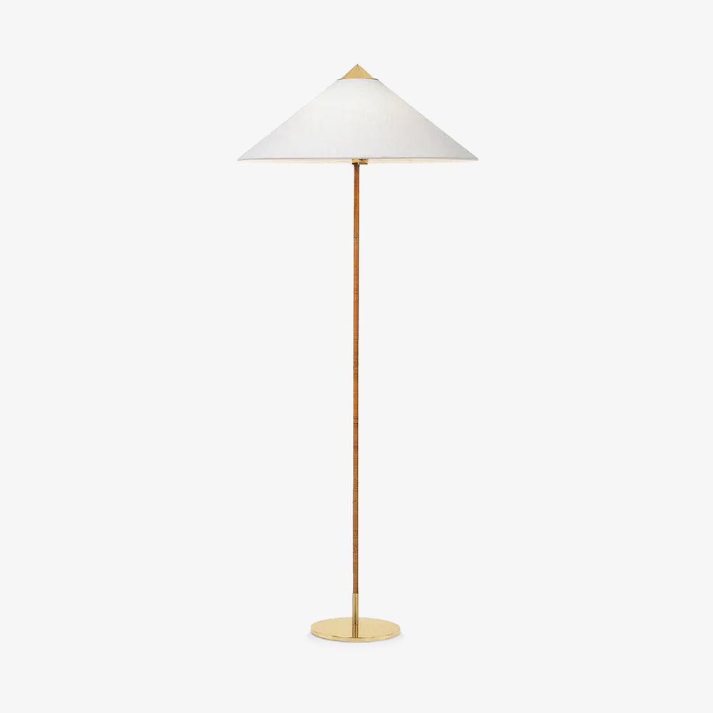 Tynell Floor Lamp with Rattan Shade and LED Bulb