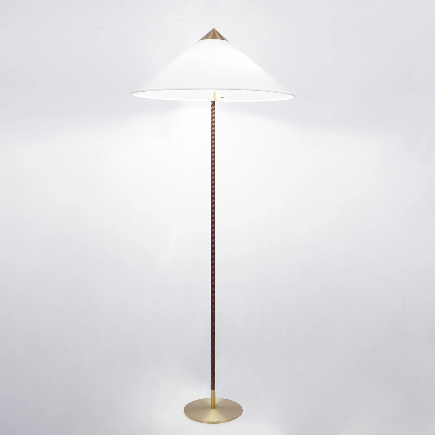 Tynell Floor Lamp with Rattan Shade and LED Bulb