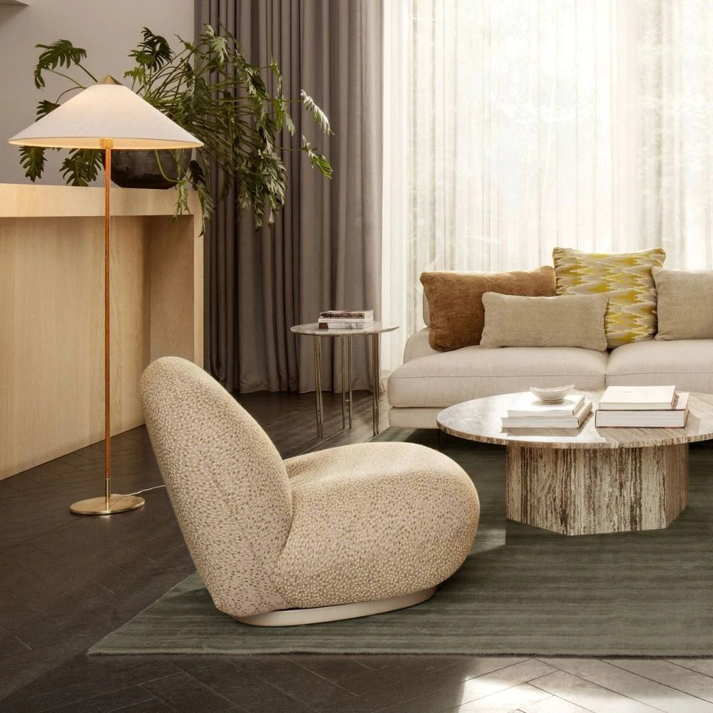 Tynell Floor Lamp with Rattan Shade and LED Bulb