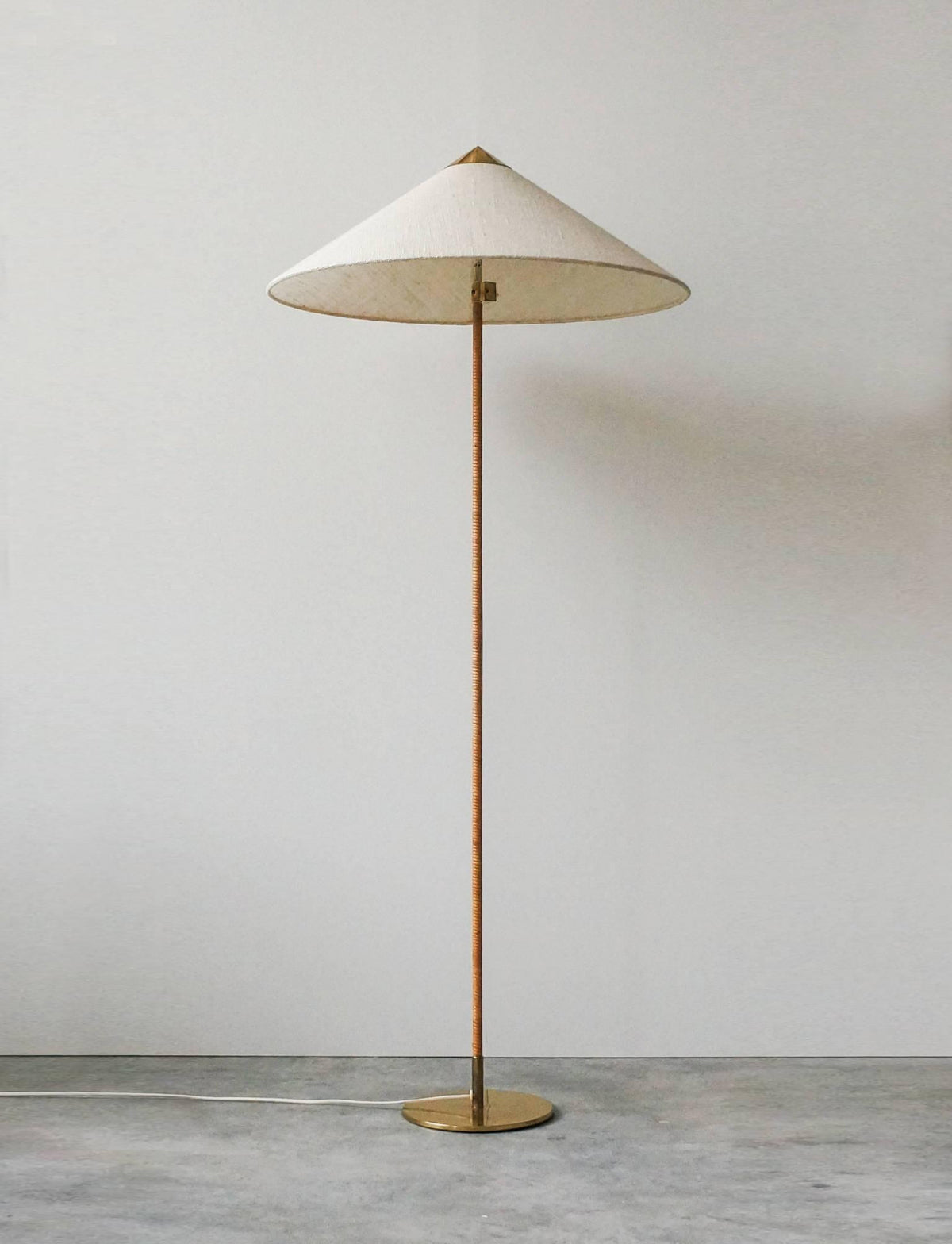 Tynell Floor Lamp with Rattan Shade and LED Bulb
