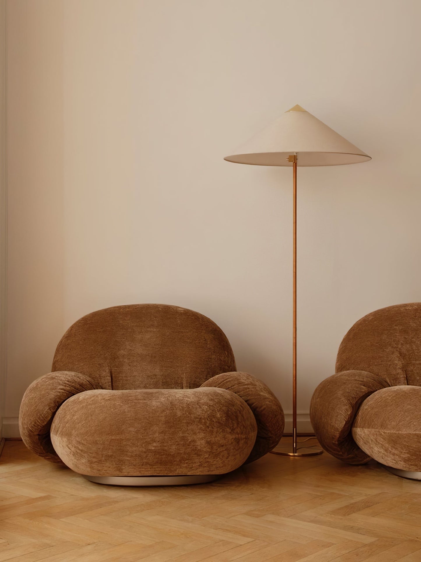 Tynell Floor Lamp with Rattan Shade and LED Bulb
