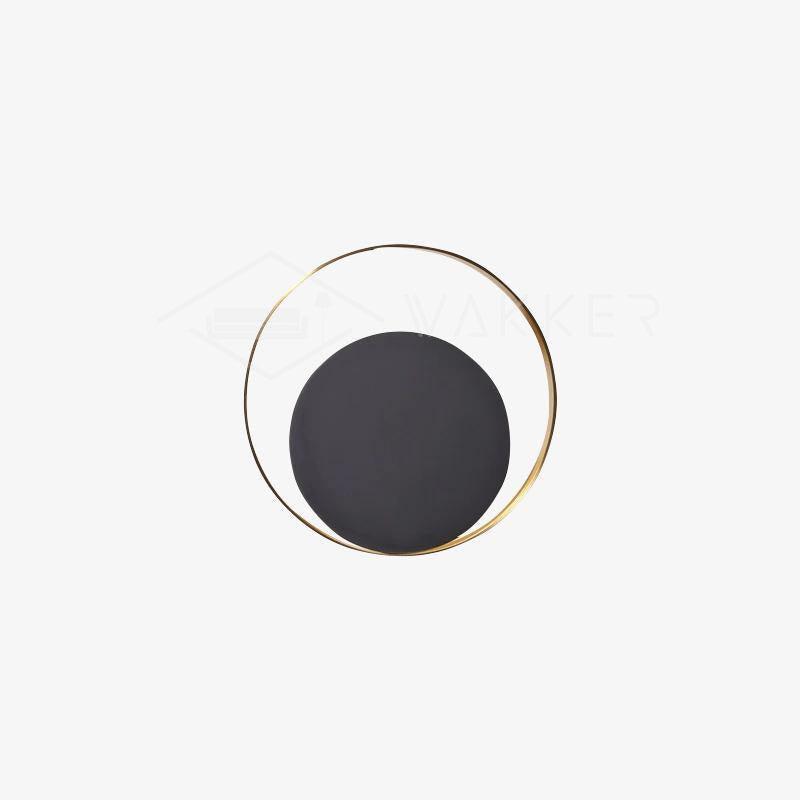 Circle Wall Lamp Set of 2 LED Brass and Black Finish