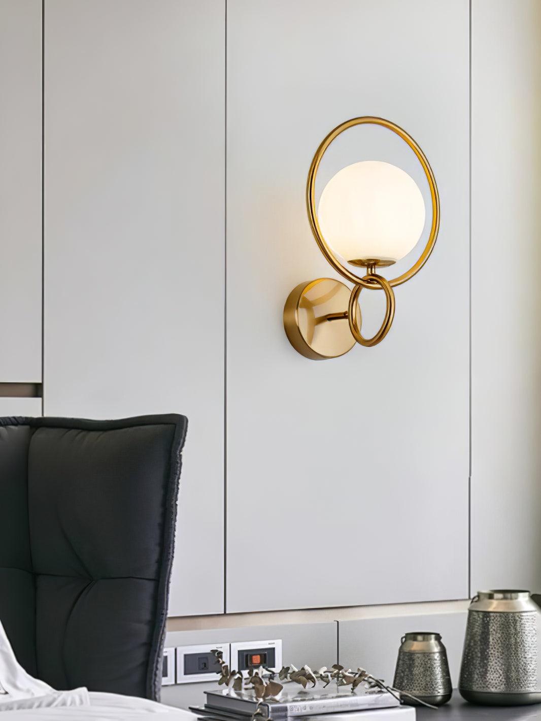 Circle Global Wall Lamp - Elegant Gold Metal LED Light