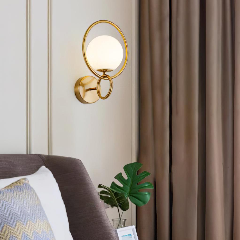Circle Global Wall Lamp - Elegant Gold Metal LED Light