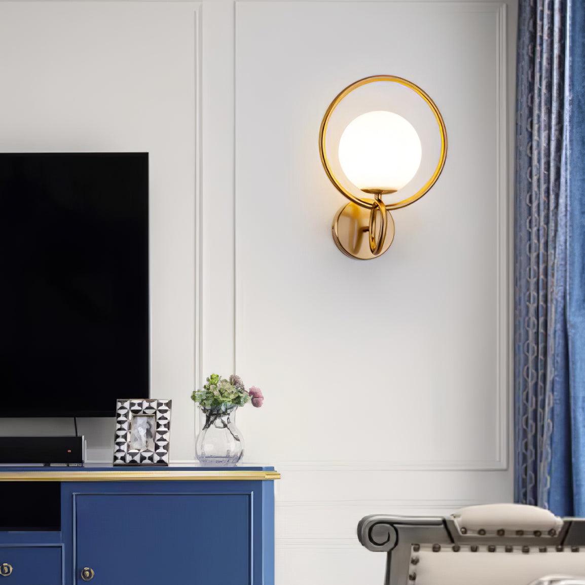 Circle Global Wall Lamp - Elegant Gold Metal LED Light