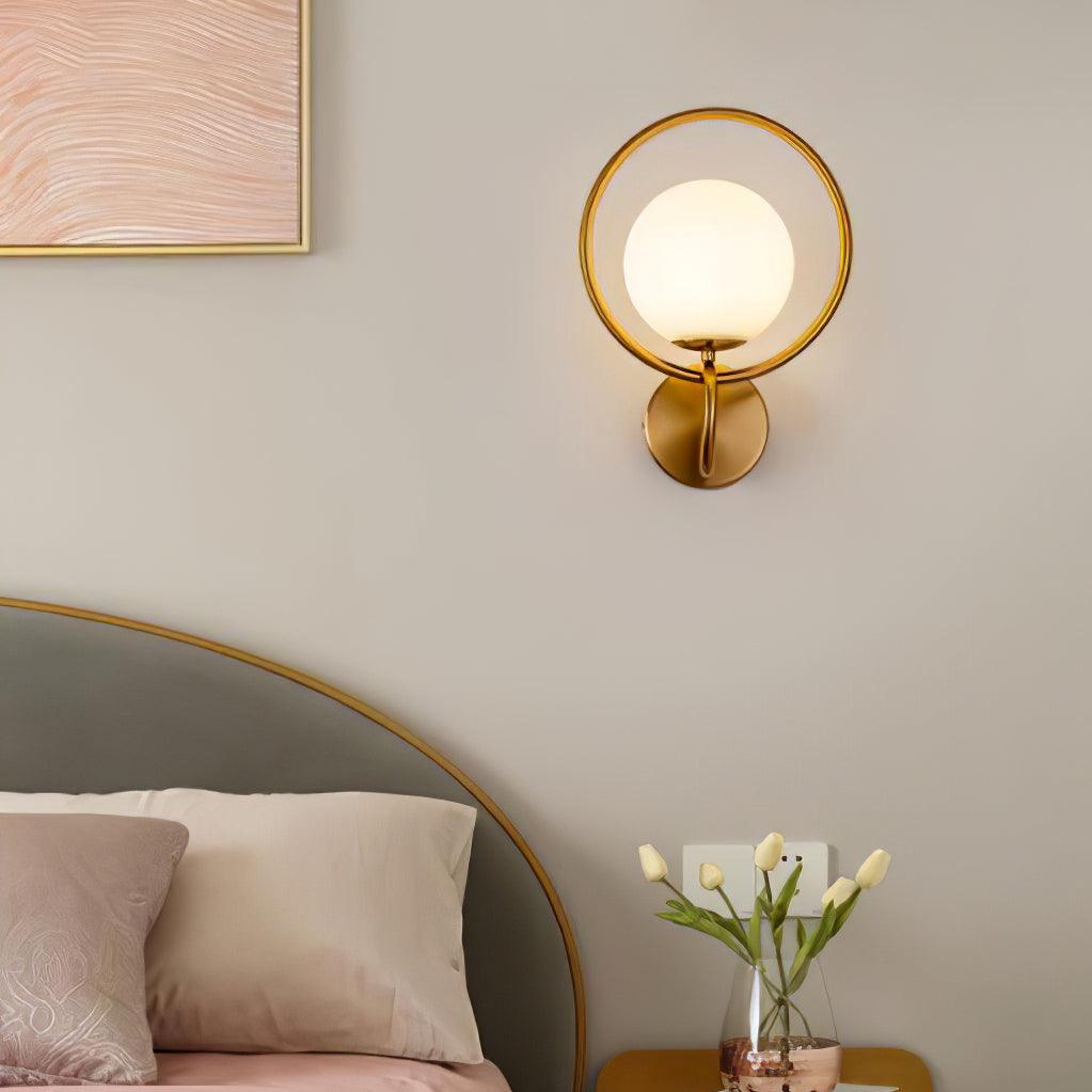 Circle Global Wall Lamp - Elegant Gold Metal LED Light