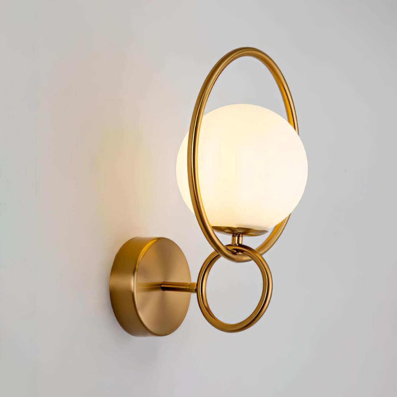 Circle Global Wall Lamp - Elegant Gold Metal LED Light