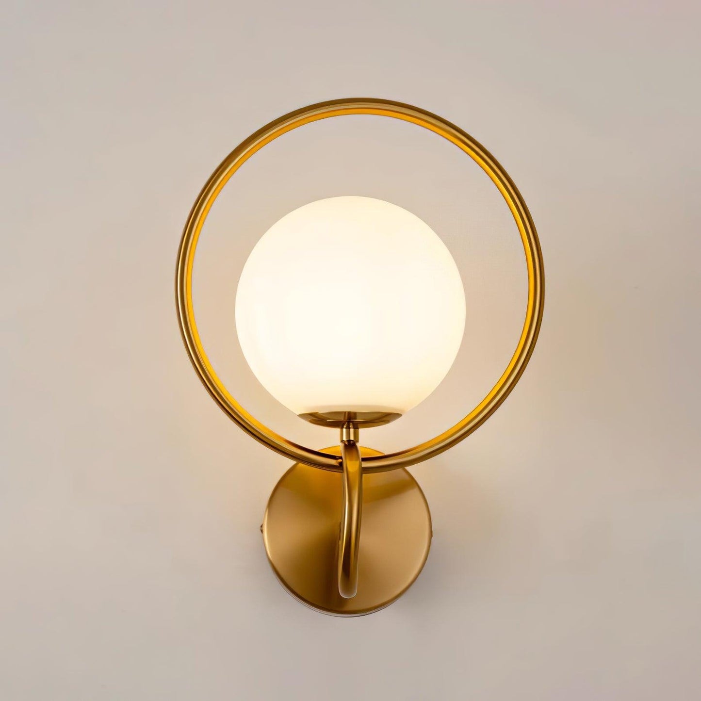 Circle Global Wall Lamp - Elegant Gold Metal LED Light