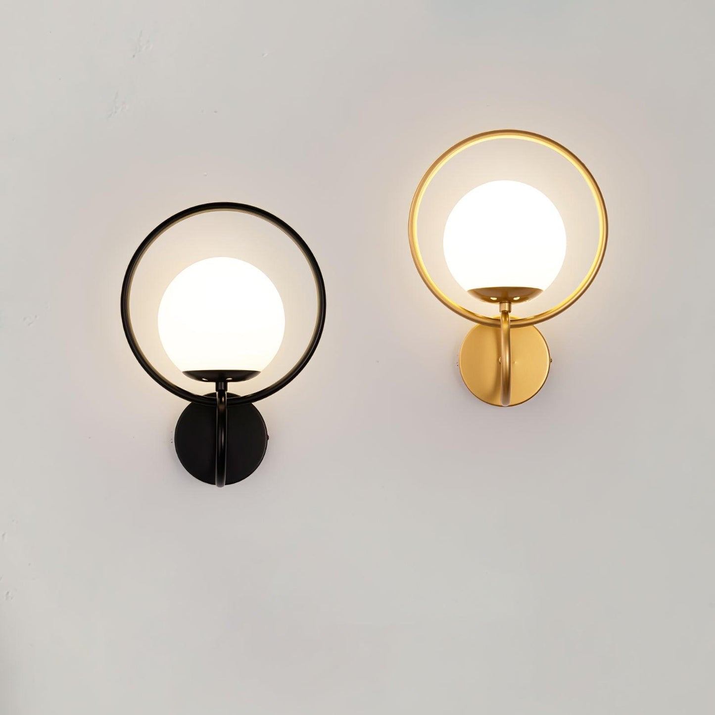 Circle Global Wall Lamp - Elegant Gold Metal LED Light