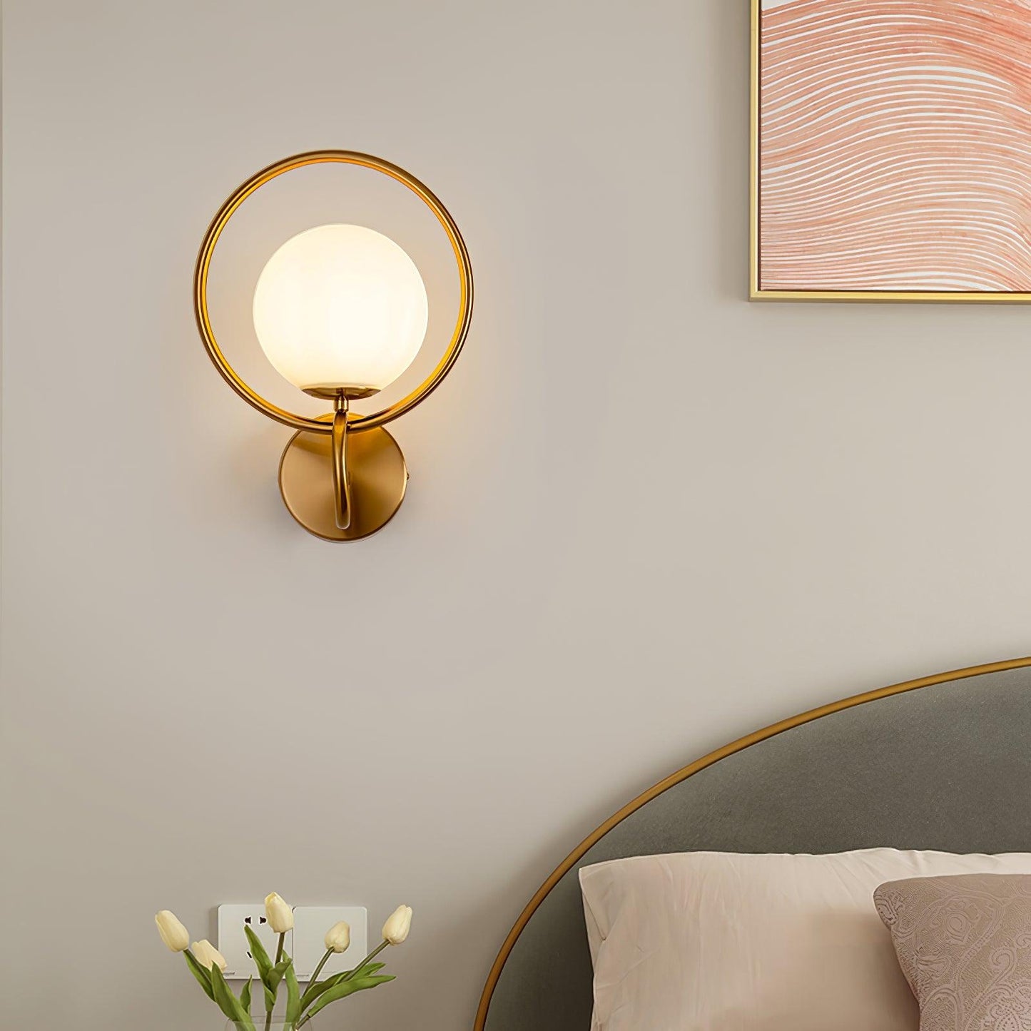 Circle Global Wall Lamp - Elegant Gold Metal LED Light