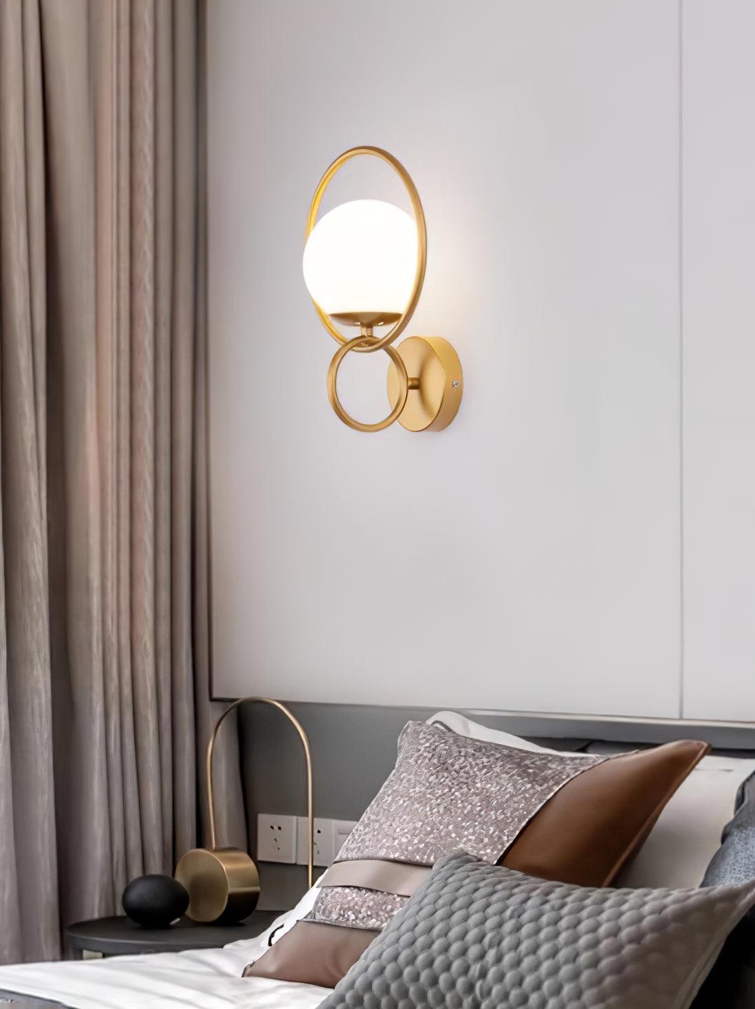 Circle Global Wall Lamp - Elegant Gold Metal LED Light