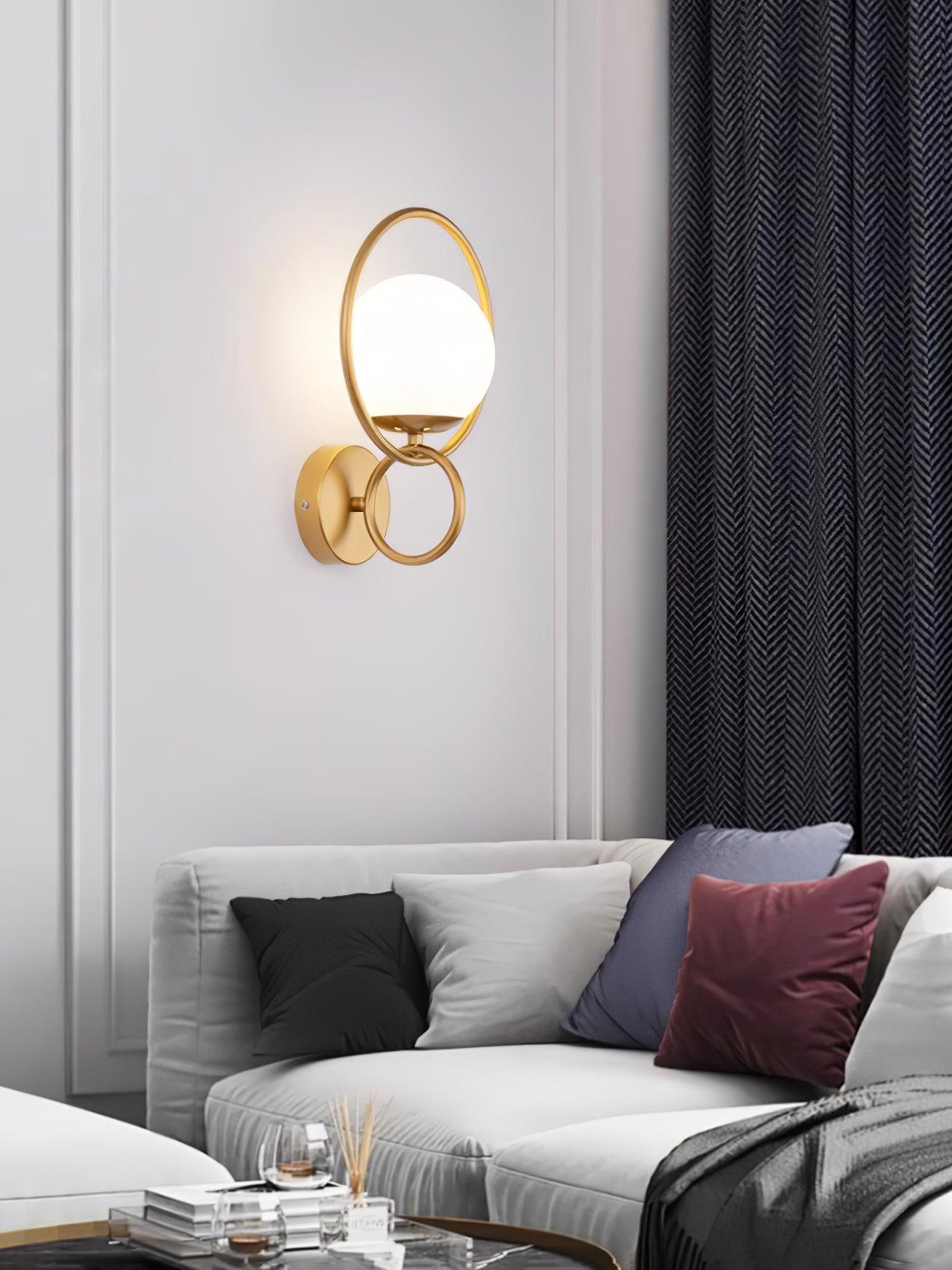 Circle Global Wall Lamp - Elegant Gold Metal LED Light