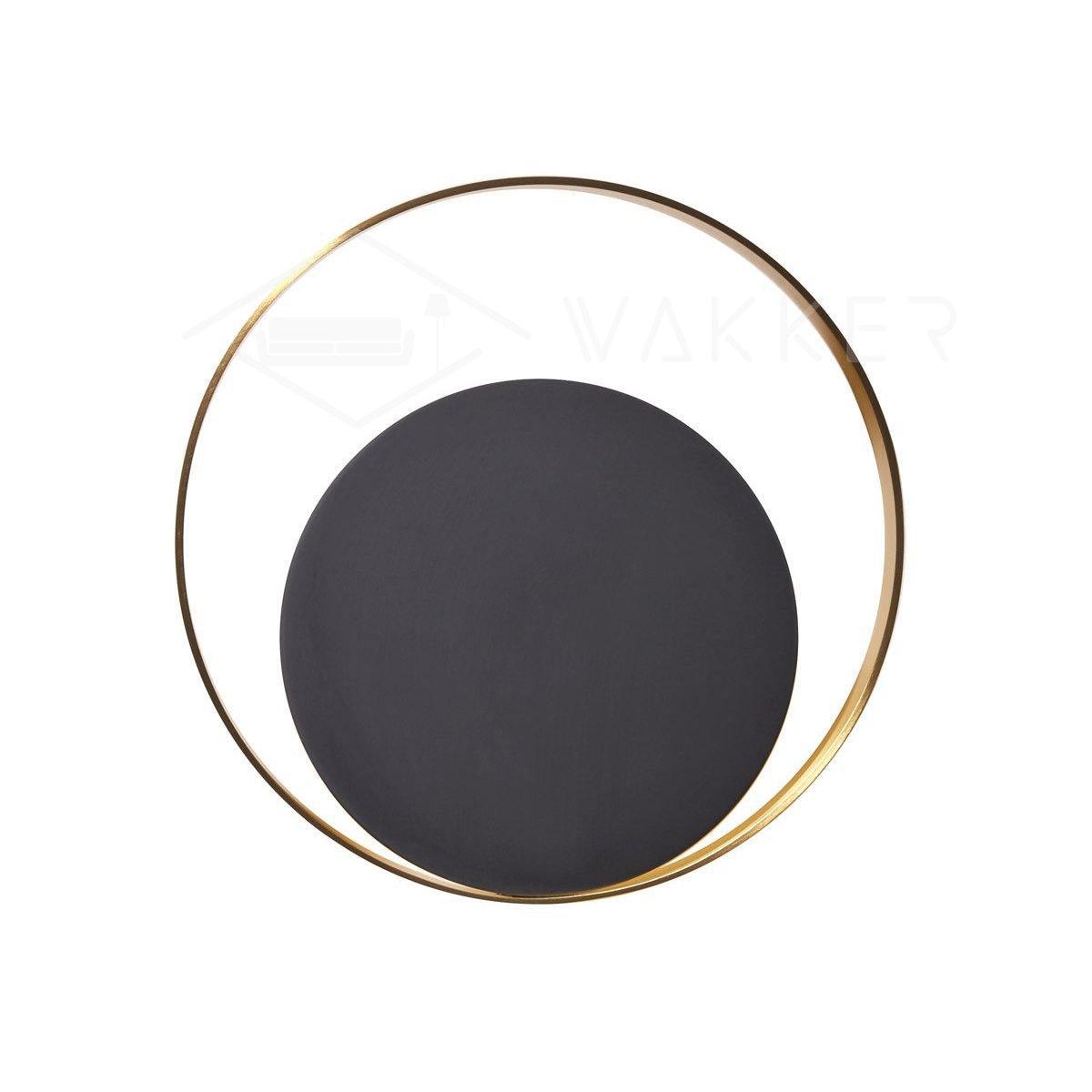 Circle Wall Lamp Set of 2 LED Brass and Black Finish
