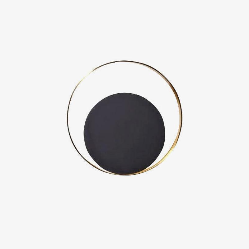Circle Wall Lamp Set of 2 LED Brass and Black Finish