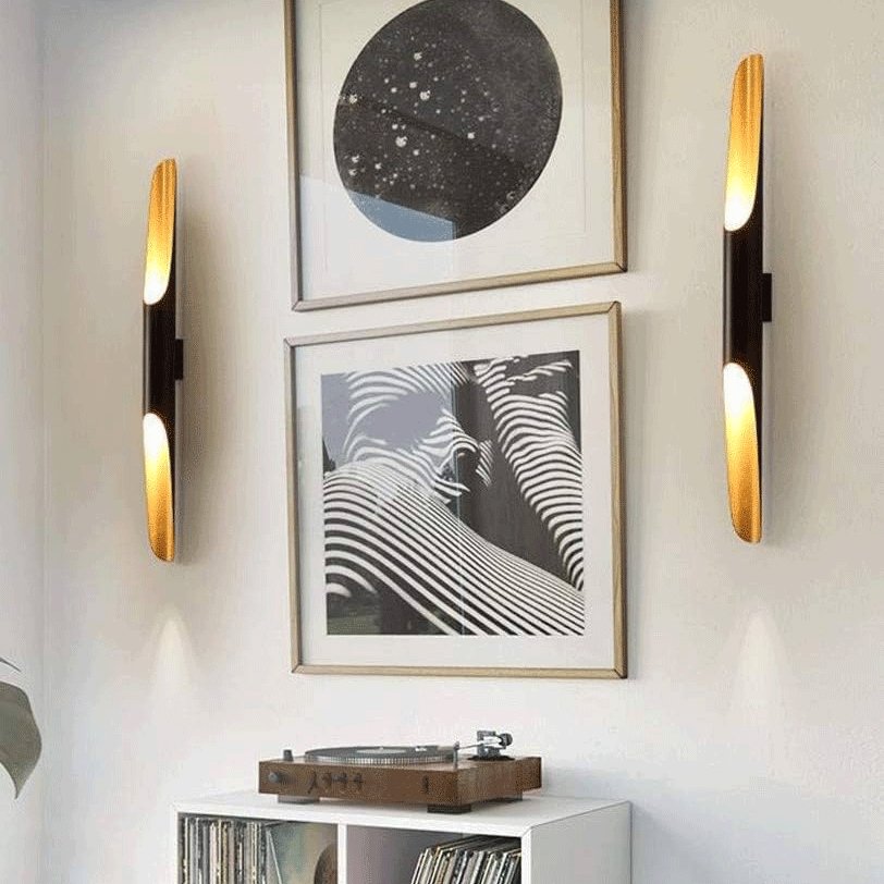 Coltrane Wall Lamp - Matte Black & Gold Indoor Sconce
