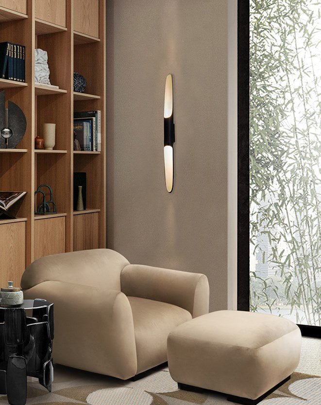 Coltrane Wall Lamp - Matte Black & Gold Indoor Sconce
