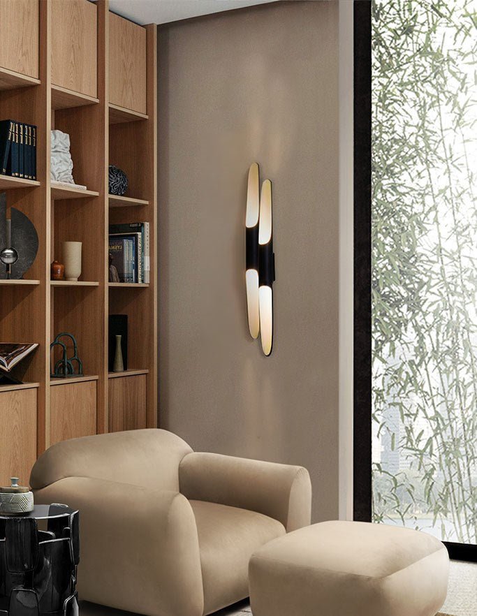 Coltrane Wall Lamp - Matte Black & Gold Indoor Sconce