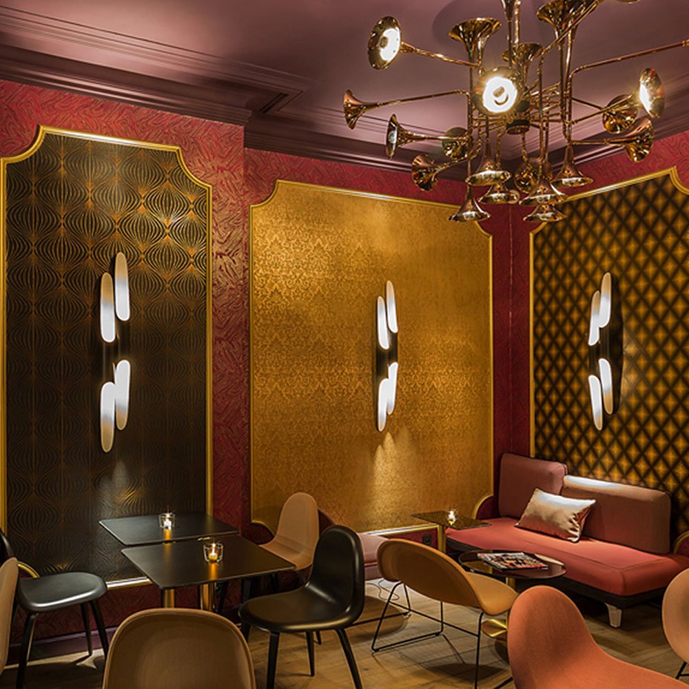 Coltrane Wall Lamp - Matte Black & Gold Indoor Sconce