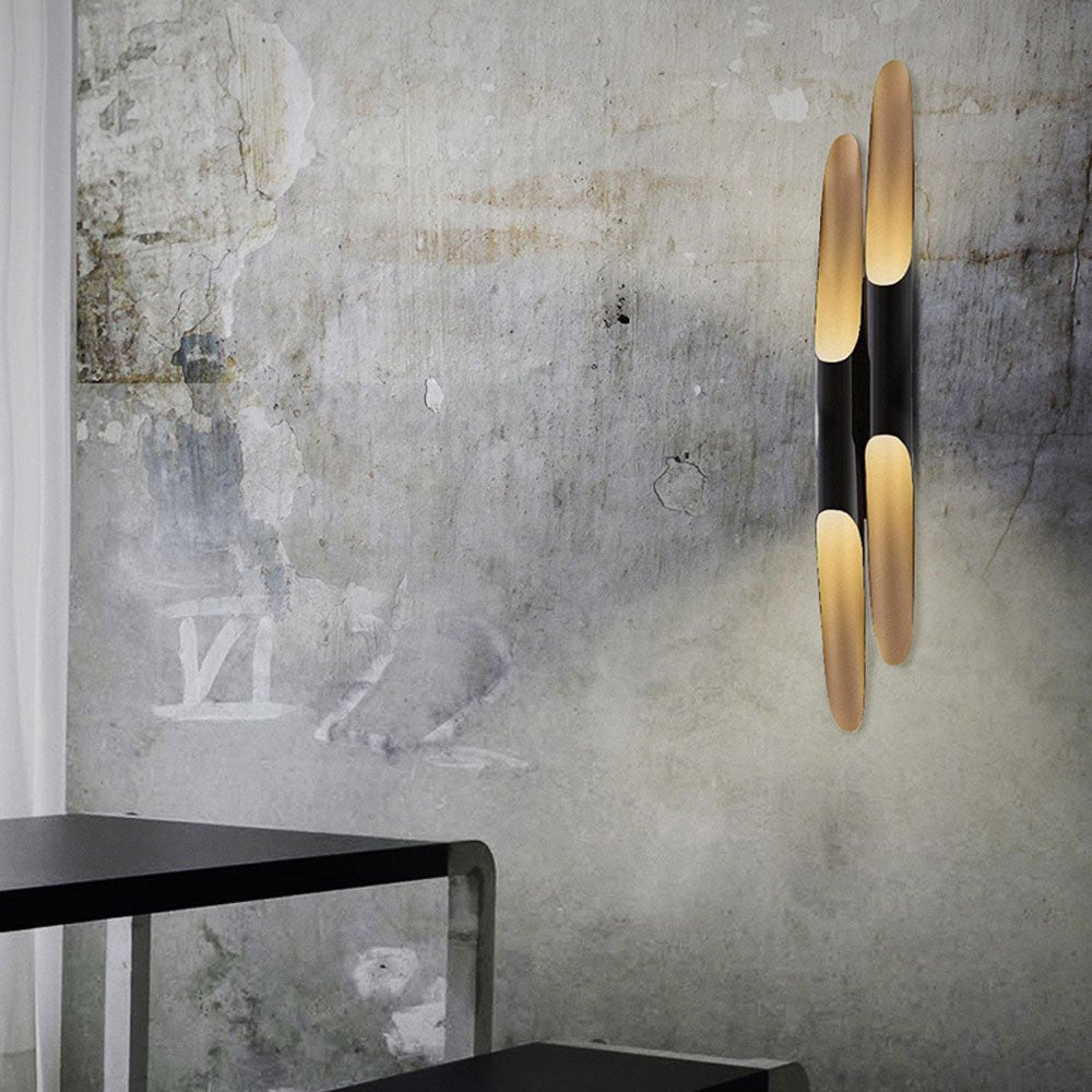 Coltrane Wall Lamp - Matte Black & Gold Indoor Sconce