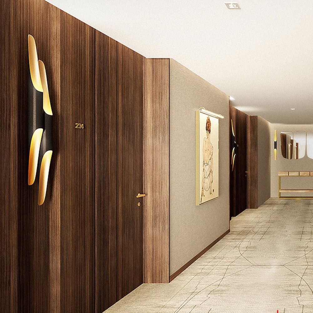 Coltrane Wall Lamp - Matte Black & Gold Indoor Sconce