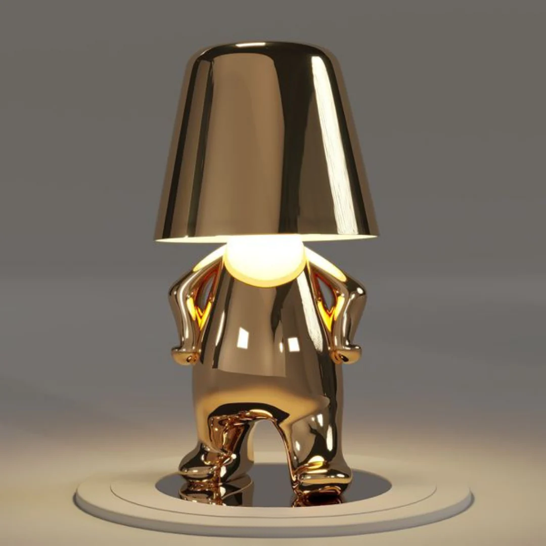 Gold USB Rechargeable Table Lamp | Dimmable Resin Lamp