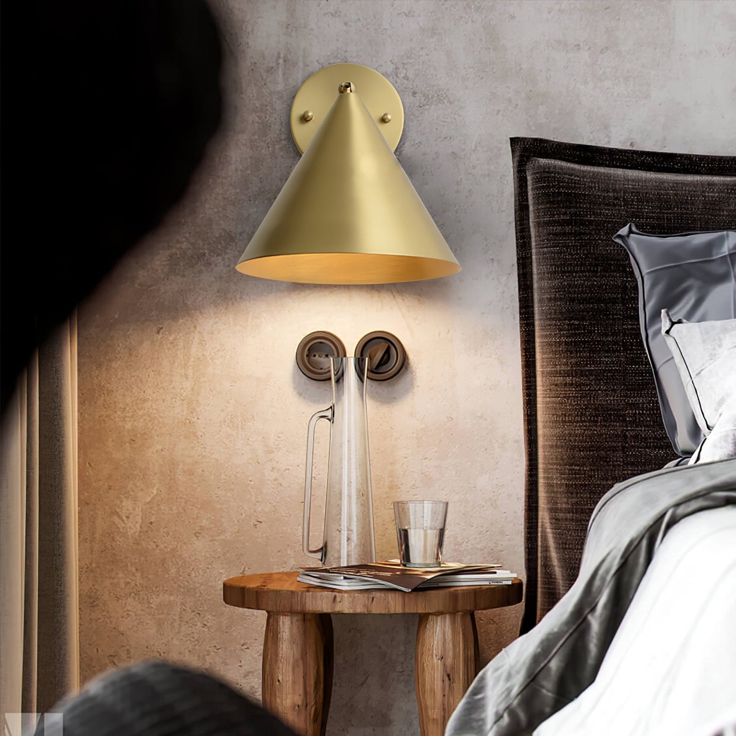 Conica Brass Wall Light - LED Indoor Accent Lighting