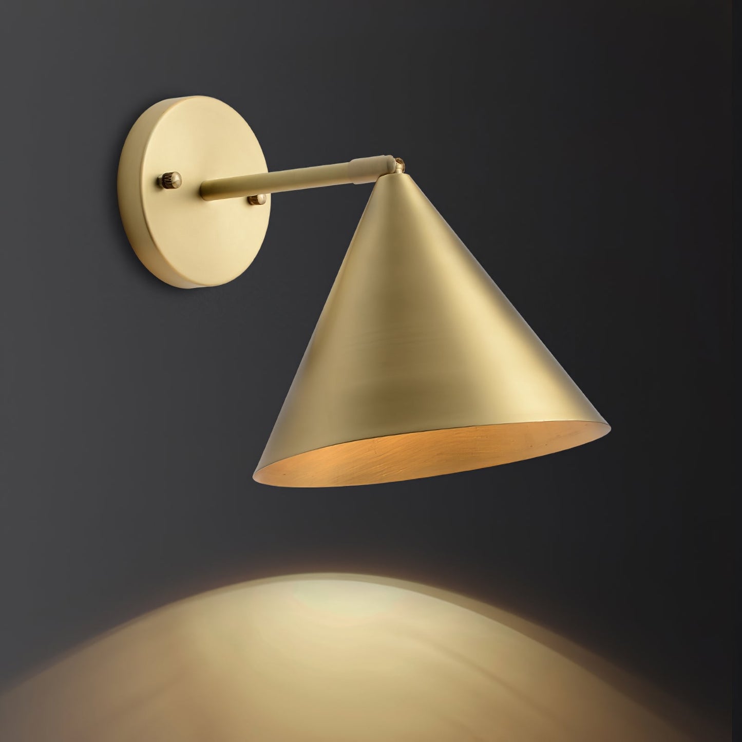 Conica Brass Wall Light - LED Indoor Accent Lighting