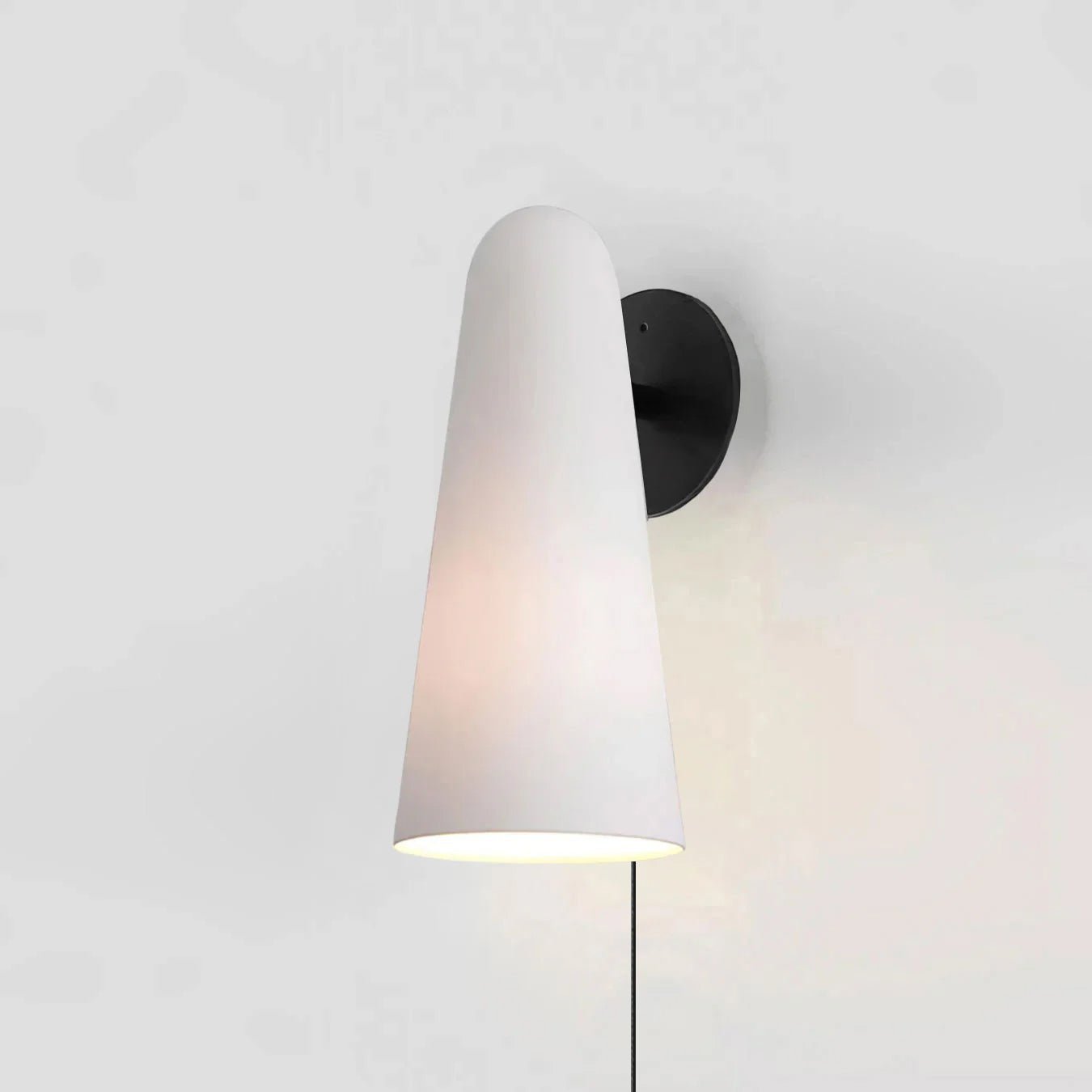 Conical Glass Plug-in Wall Lamp with LED, Indoor Lighting