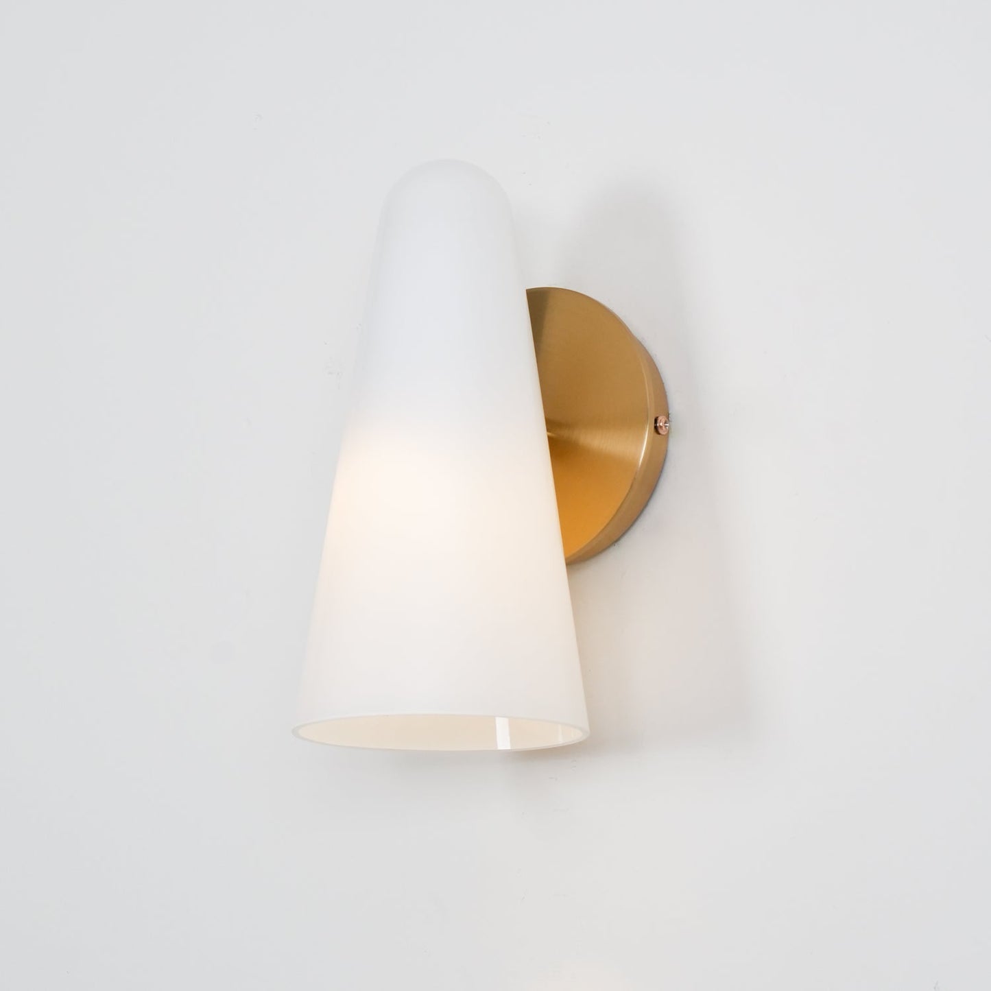 Conical Glass Wall Lamp with Integrated LED and Modern Design