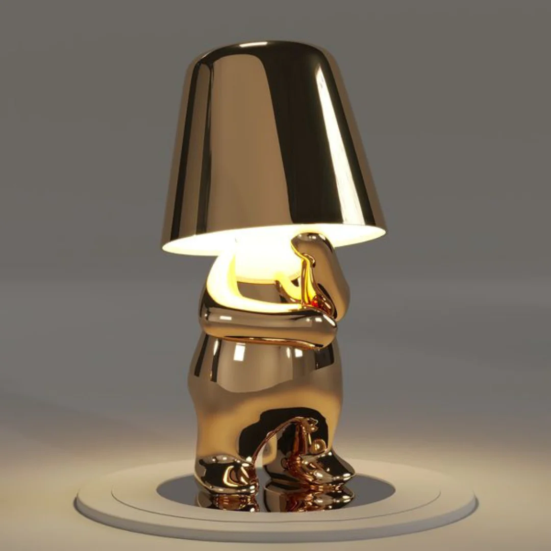 Gold USB Rechargeable Table Lamp | Dimmable Resin Lamp