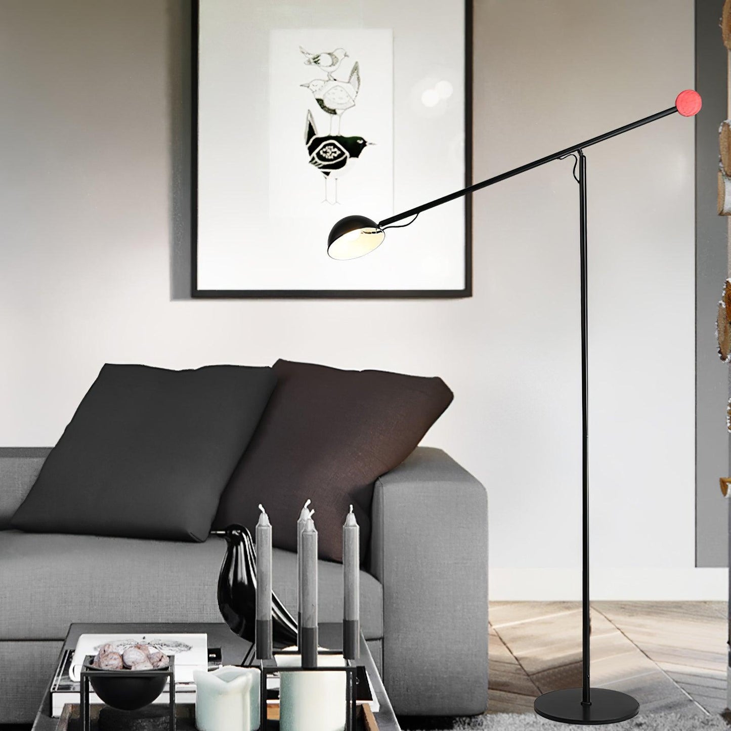 Precision Movement Floor Lamp with Adjustable LED Light