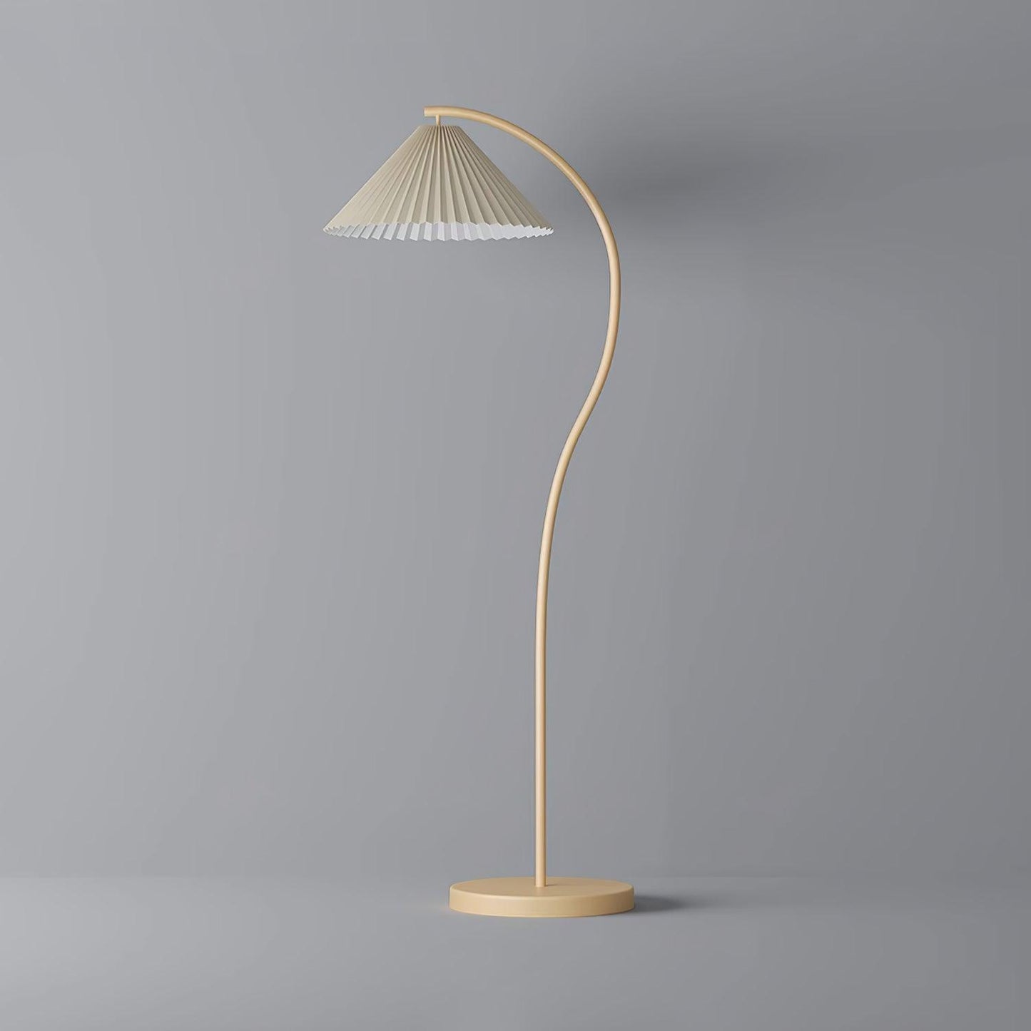 Crescini Pleated Floor Lamp with LED, Cream Shade, Dimmable