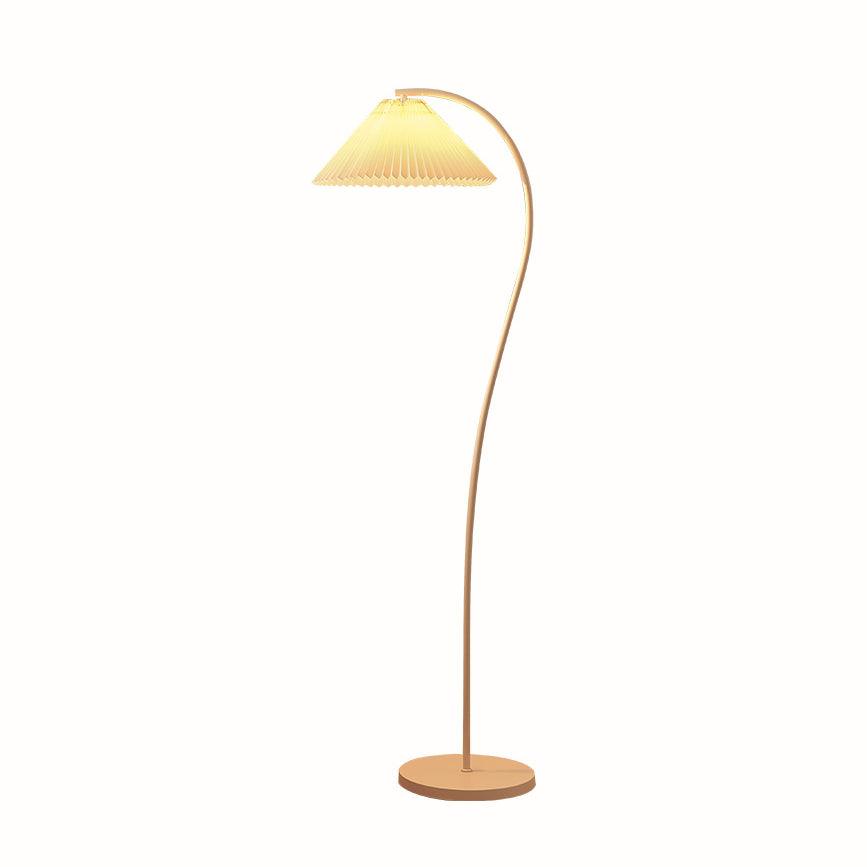 Crescini Pleated Floor Lamp with LED, Cream Shade, Dimmable