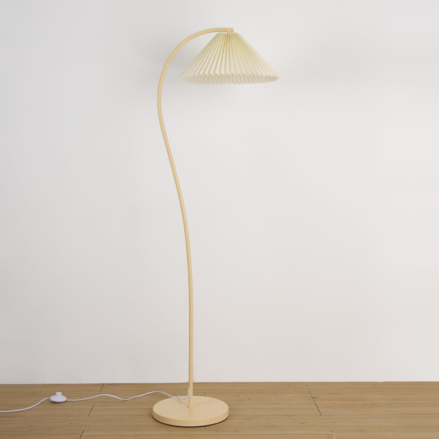 Crescini Pleated Floor Lamp with LED, Cream Shade, Dimmable