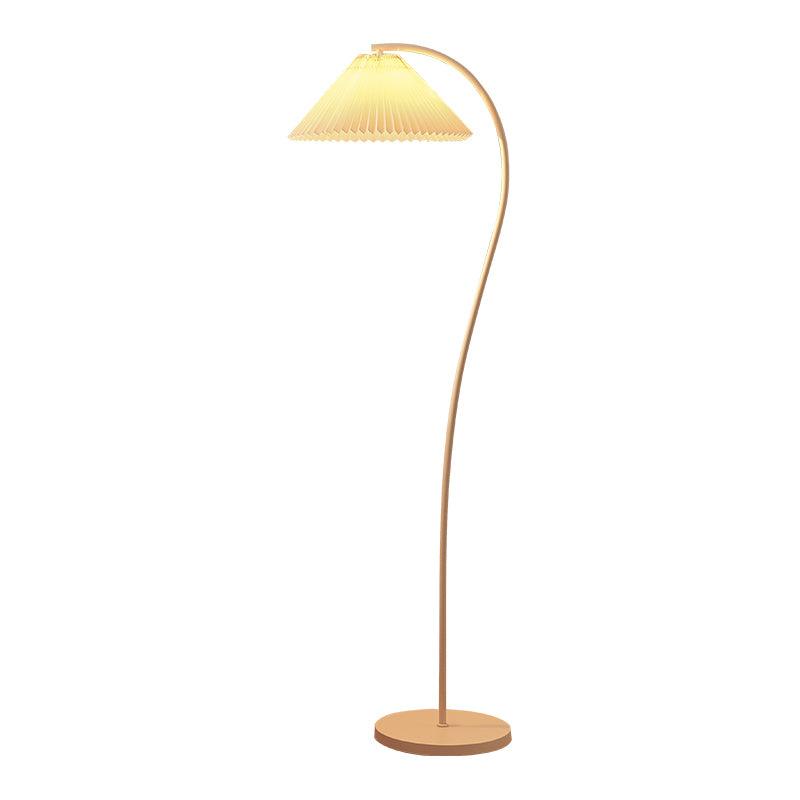 Crescini Pleated Floor Lamp with LED, Cream Shade, Dimmable