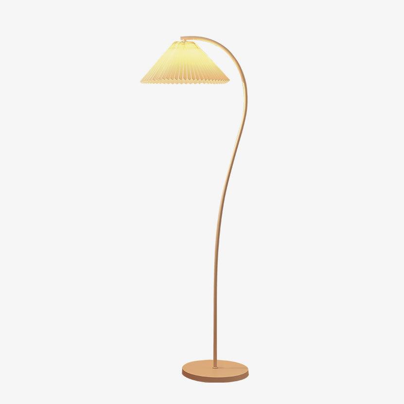 Crescini Pleated Floor Lamp with LED, Cream Shade, Dimmable