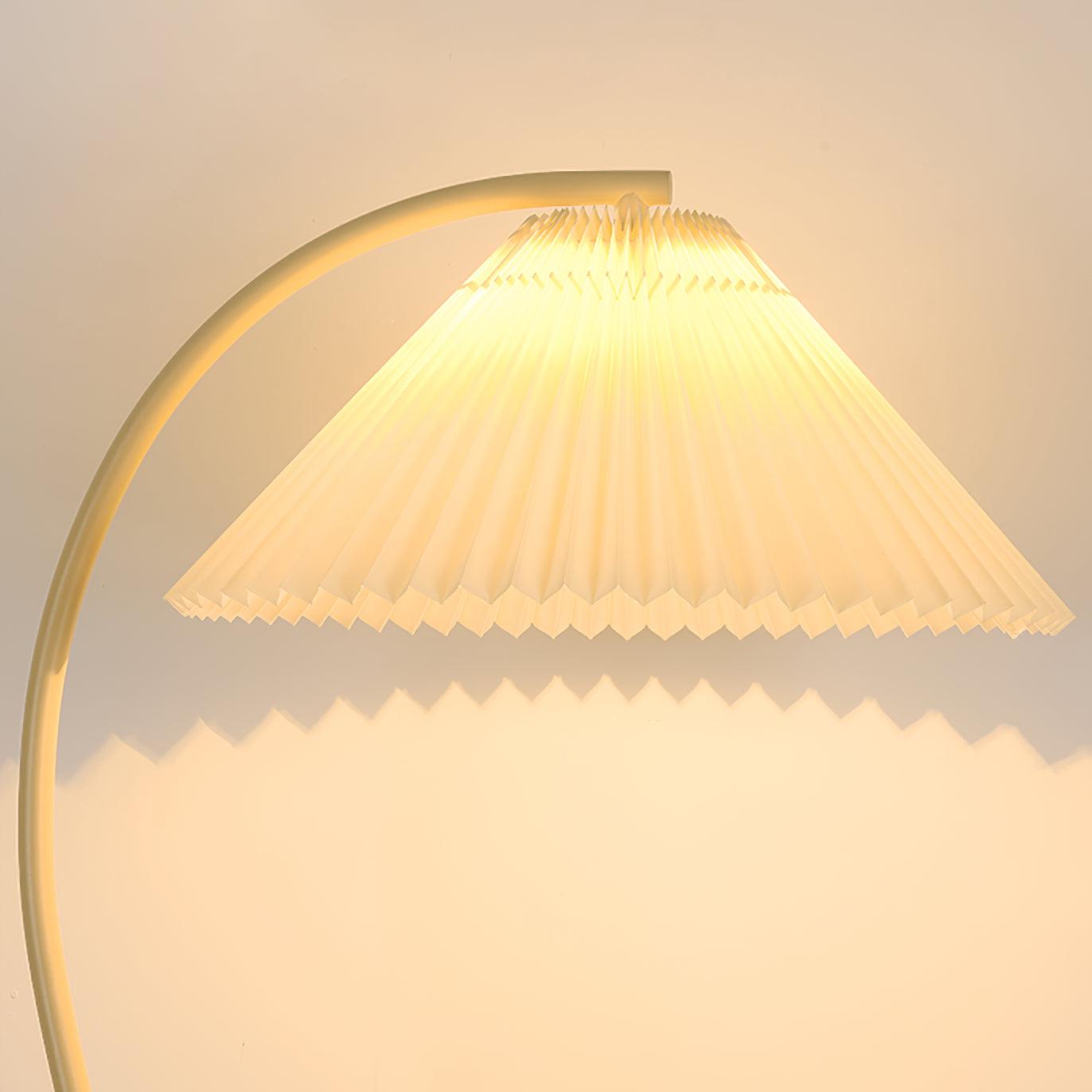 Crescini Pleated Floor Lamp with LED, Cream Shade, Dimmable