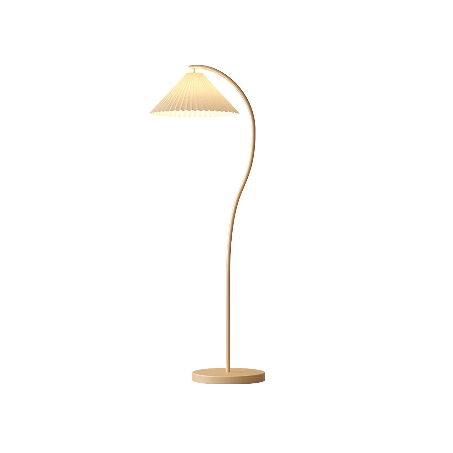 Crescini Pleated Floor Lamp with LED, Cream Shade, Dimmable