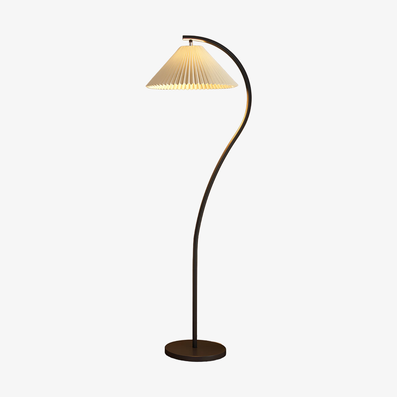 Crescini Pleated Floor Lamp with LED, Cream Shade, Dimmable
