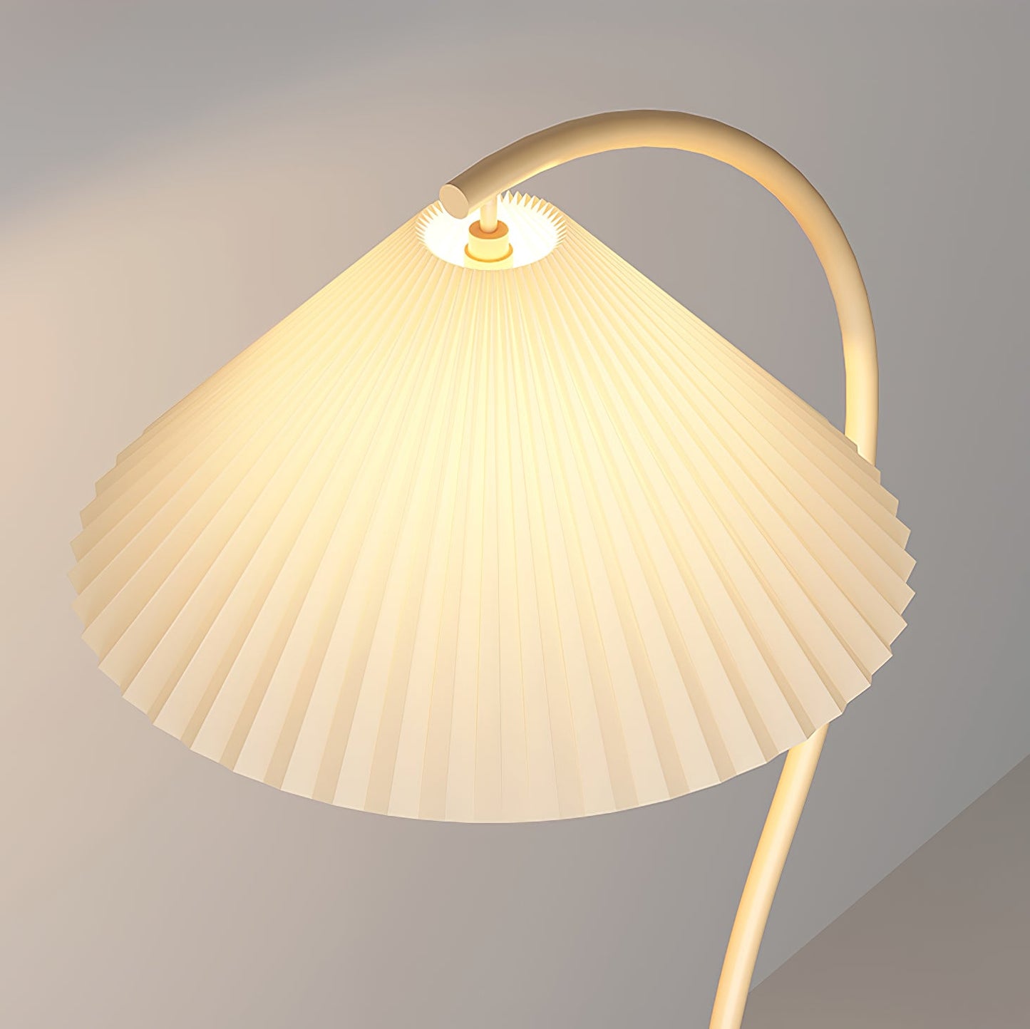 Crescini Pleated Floor Lamp with LED, Cream Shade, Dimmable