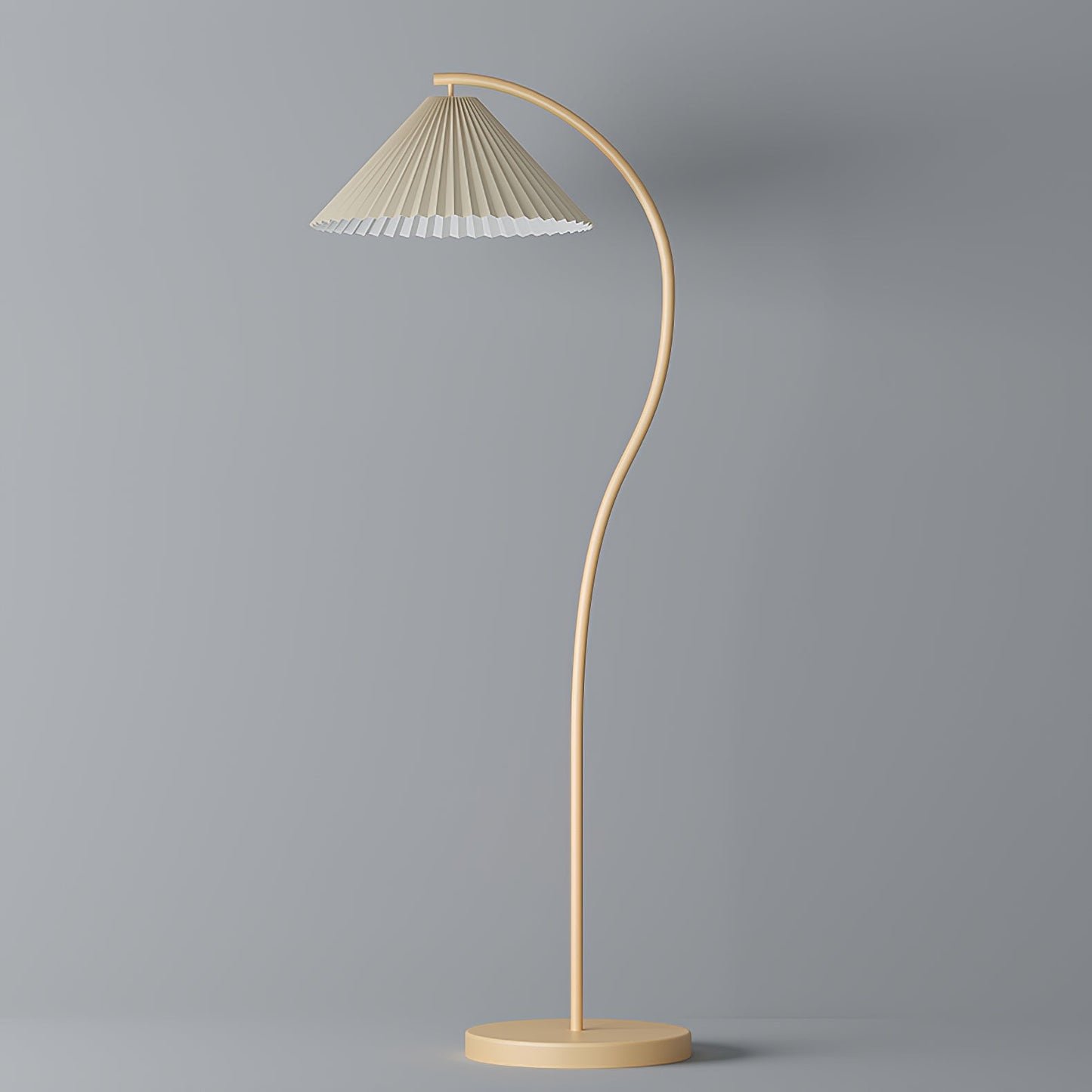 Crescini Pleated Floor Lamp with LED, Cream Shade, Dimmable