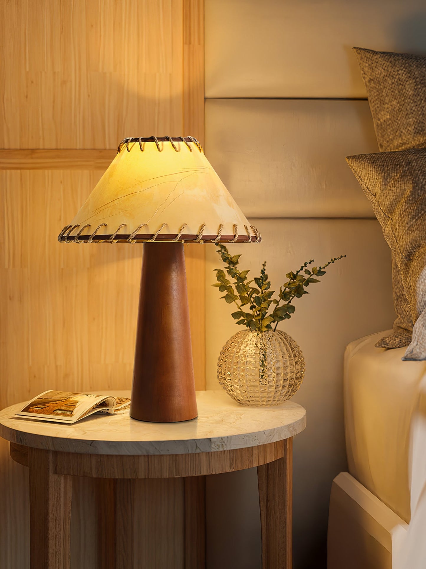 Crestview Paper Column Floor Lamp with Handmade Shade