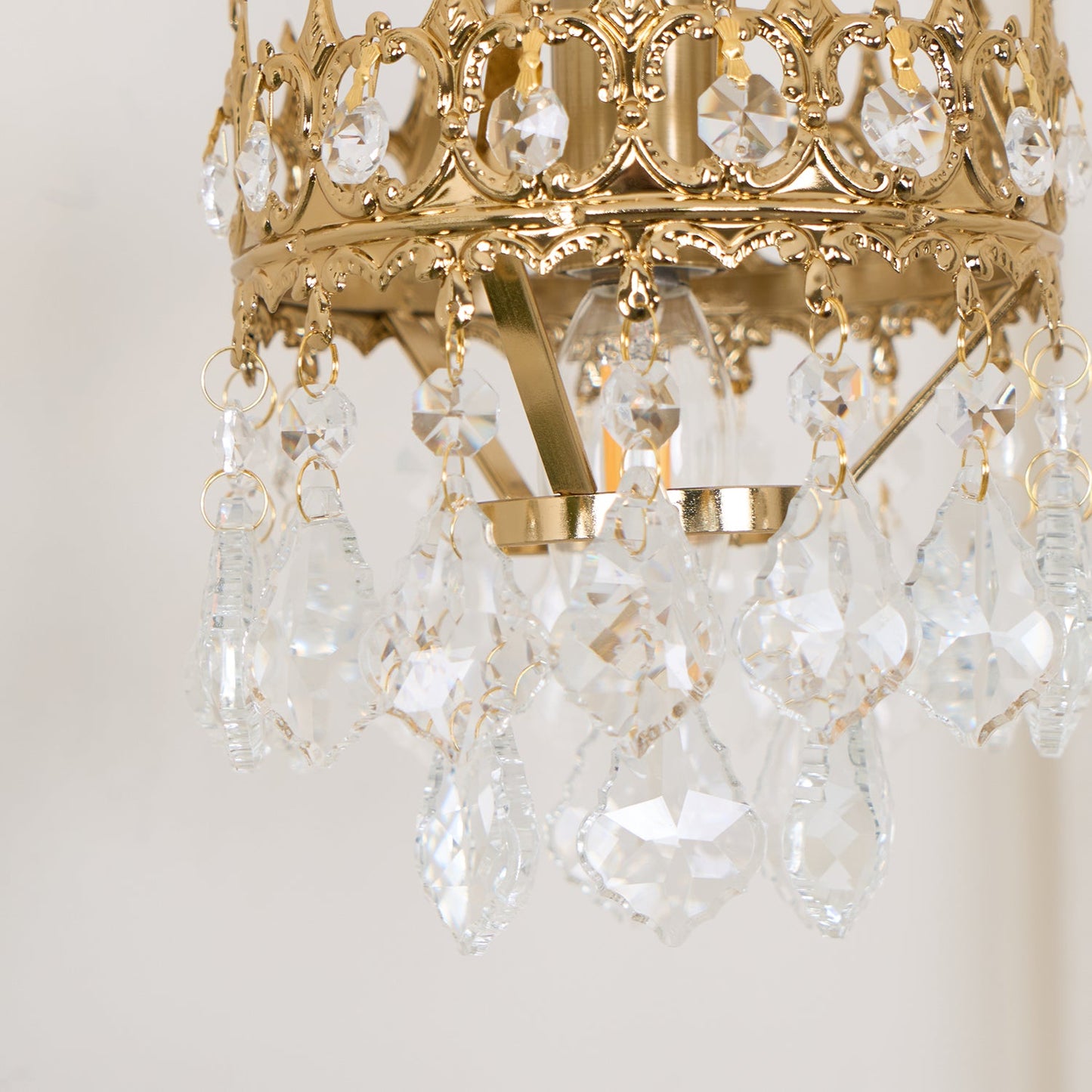 Crystal Crown Sconce LED Wall Light with Crystal Accents